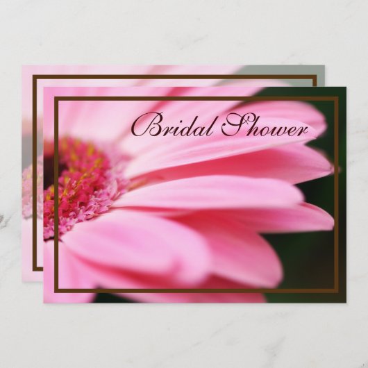 Oranje en Roze Bridal Shower-uitnodigingen Kaart (Voorkant / Achterkant)