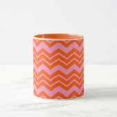 Oranje en roze Chevron patroonontwerp Mok (Midden)