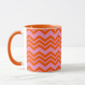 Oranje en roze Chevron patroonontwerp Mok (Links)