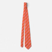 Oranje en roze Chevron patroonontwerp Stropdas (Achterkant)