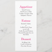 Oranje en roze Chevron Wedding Menu-kaarten Menu (Achterkant)