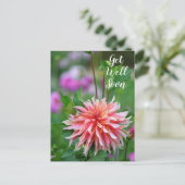 Oranje en Roze Dahlia Bloem Beterschap Briefkaart (Staand voorkant)