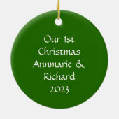 Oranje en Roze Dahlia Eerste Bloem Keramisch Ornament (Achterkant)