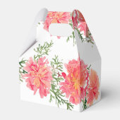 Oranje en roze Dahlia Flowers Wedding Bedankdoosjes (Achterkant)