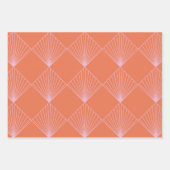 Oranje en roze Deco Line Patroon Inpakpapier Vel (Voorkant 3)