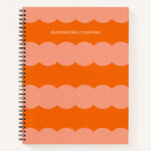 Oranje en Roze Esthetische Scallop Notitieboek (Voorkant)
