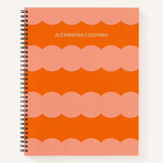Oranje en Roze Esthetische Scallop Notitieboek (Voorkant)