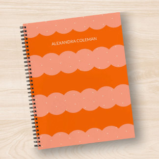 Oranje en Roze Esthetische Scallop Notitieboek