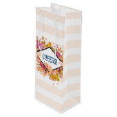 Oranje en roze Floral Bouquet Cheers! Wijn Cadeautas (Voorkant Gekanteld)