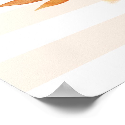 Oranje en roze Floral Bouquet Monogram Poster (Hoek)