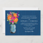 Oranje en Roze Gerber Daisies Mason Jar Kaart (Voorkant)