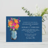 Oranje en Roze Gerber Daisies Mason Jar Kaart (Staand voorkant)