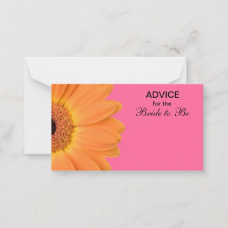 Oranje en Roze Gerber Daisy Advice for the Bride Advieskaart