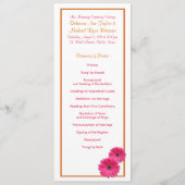 Oranje en roze Gerbera Daisy Wedding Program Programmakaart (Voorkant)