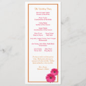 Oranje en roze Gerbera Daisy Wedding Program Programmakaart (Achterkant)