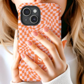 Oranje En Roze Golfpatroon Met Monogram Case-Mate iPhone Case