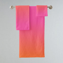 Oranje en Roze gradiënt Bad Handdoek