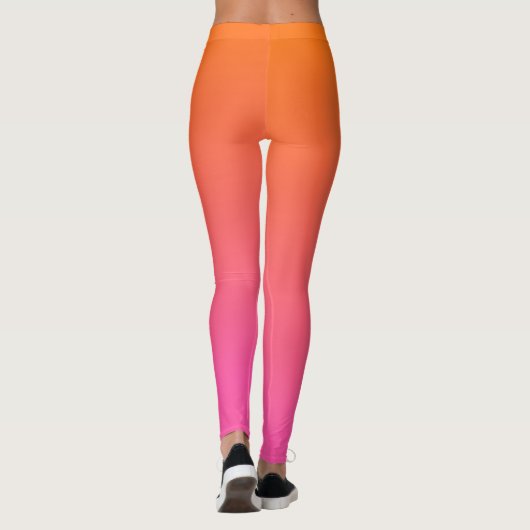 Oranje en Roze gradiënt Leggings (Achterkant)