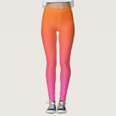 Oranje en Roze gradiënt Leggings (Voorkant)