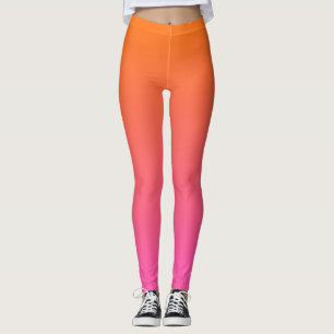 Oranje en Roze gradiënt Leggings