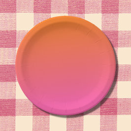 Oranje en Roze gradiënt Papieren Bordje