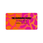 Oranje en roze gradiënt retour adreslabels etiket (Voorkant)