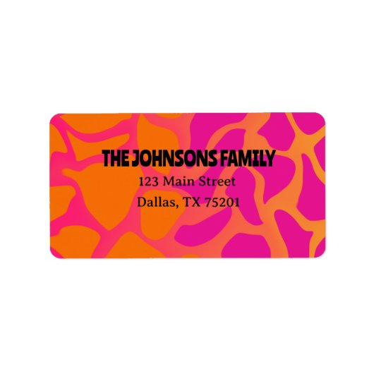 Oranje en roze gradiënt retour adreslabels etiket (Voorkant)