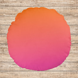 Oranje en Roze gradiënt Rond Kussen