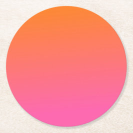 Oranje en Roze gradiënt Ronde Kartonnen Onderzetter