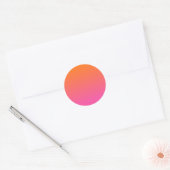 Oranje en Roze gradiënt Ronde Sticker (Envelop)