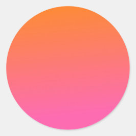 Oranje en Roze gradiënt Ronde Sticker