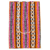 Oranje en roze Kente African Pattern Medium Cadeauzakje (Achterkant)