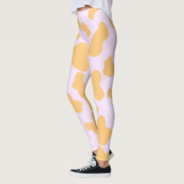 Oranje en roze Koe Print esthetiek Leggings
