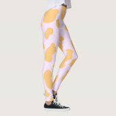 Oranje en roze Koe Print esthetiek Leggings (Rechts)