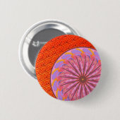 Oranje en Roze Mandala Button Pin (Voorkant /achterkant)