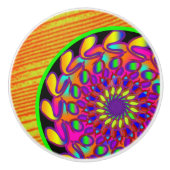 Oranje en Roze Mandala Ceramic Knob Keramische Knop (Voorkant)