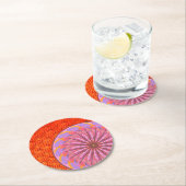 Oranje en Roze Mandala Papieren Onderzetter (Insitu)