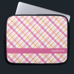 Oranje en roze patroon laptop sleeve<br><div class="desc">Stijlvol en stijlvol vormgegeven vormgeving op maat.</div>