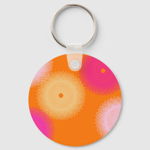oranje en roze pop kleur sleutelhanger