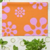 Oranje en roze rembloemen theedoek (Gevouwen)