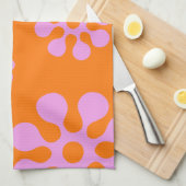 Oranje en roze rembloemen theedoek (Quarter Fold)