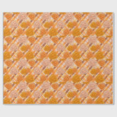 Oranje en roze rozen cadeaupapier (Vlak)