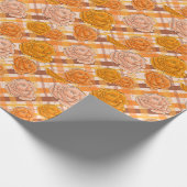 Oranje en roze rozen cadeaupapier (Hoek)