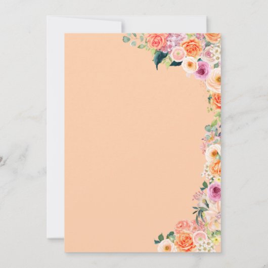 Oranje en roze rozen Perzische flora Quinceanera I Kaart (Achterkant)