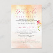 Oranje en roze rozendetaillering informatiekaartje (Voorkant)