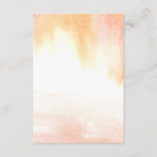 Oranje en roze rozendetaillering informatiekaartje (Achterkant)