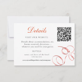 Oranje en roze rozendetaillering RSVP kaartje