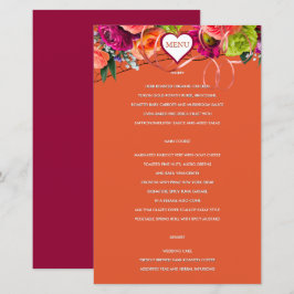 Oranje en roze rozenmenu