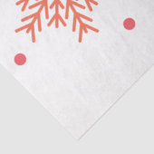 Oranje en Roze Sneeuwvlokken Witte Kerst Tissuepapier (Detail)