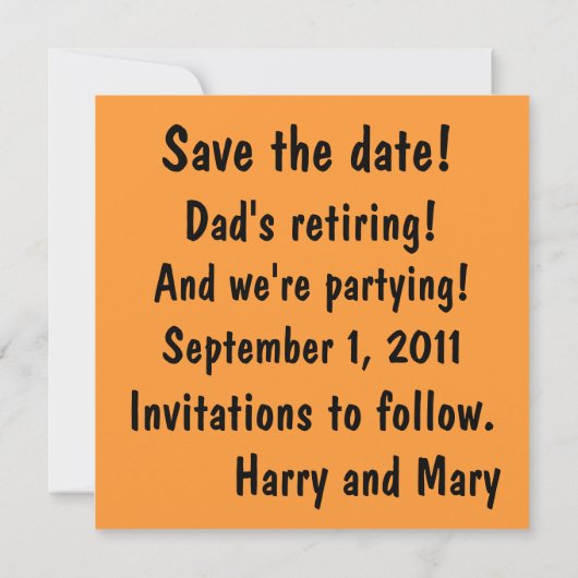 Oranje en Roze sparen de Kaarten van de Datum (Achterkant)